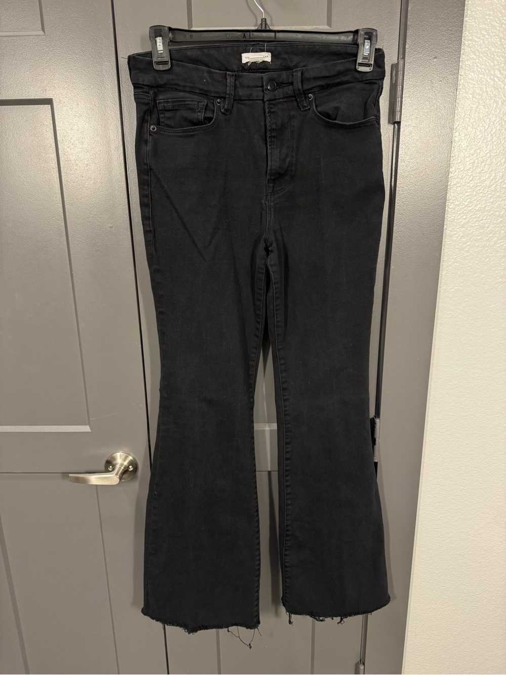 Good American Black High-Rise Flare Jeans